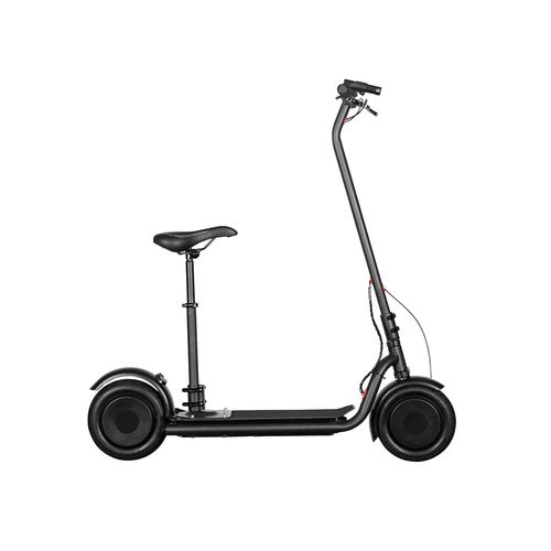 Scooter eléctrico N7 negro, autonomía 30km, vel máx 25km/h, potencia 300W, llantas de 10" con cámara, tolerancia 120kg, asiento opcional, pantalla LED