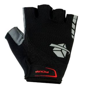 Guante dedos cortos Expedition negro talla S, malla transpirable, relleno gel, cierre de velcro, con reflectivos, piezas de silicona para mejor agarre