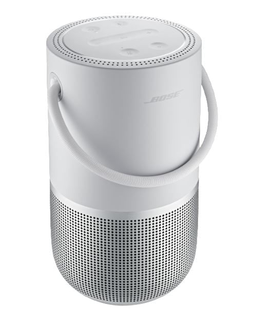 Parlante bluetooth BOSE HOME PORTABLE, wifi, control de voz, audio 360°, resistente al agua, controles tátil, asa de transporte, color Silver