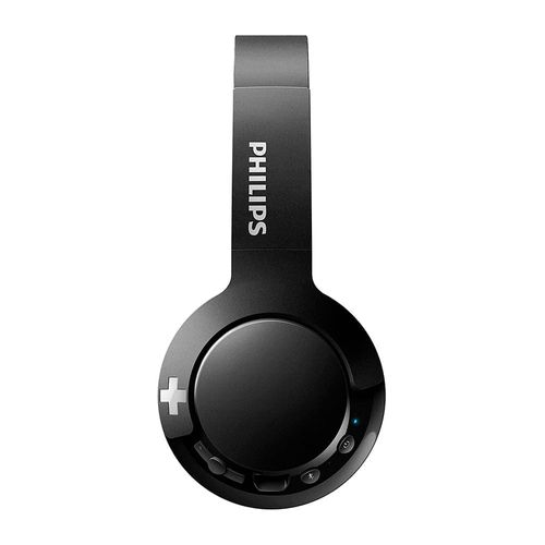 Audífono Bluetooth On Ear BASS+ con micrófono incorporado, diseño plegable, gran aislamiento de ruido externo, controles integrados, Negro