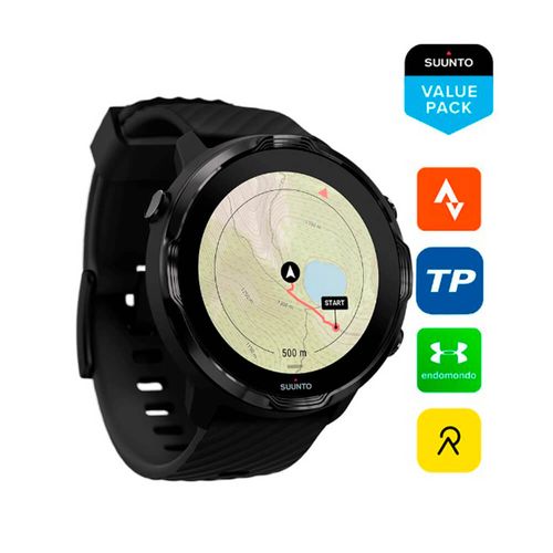 Smartwatch Suunto 7, con Wear OS Google, controla música con el reloj, seguimiento de actividad y navegación por gps , color negro