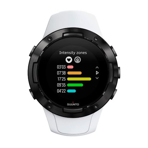 Smartwatch Suunto 5, ideal para entrenamientos,sumergible 50 metros,hasta 14 días de duración bateria,más de 80 modos de deporte, color negro blanco