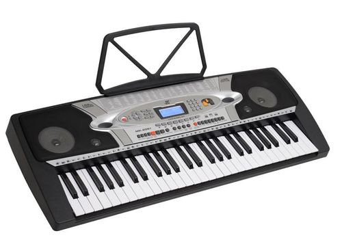 Organo Eléctrico MK-2061 con 54 teclas 100 ritmos 100 timbres pantalla LCD entrada de micrófono