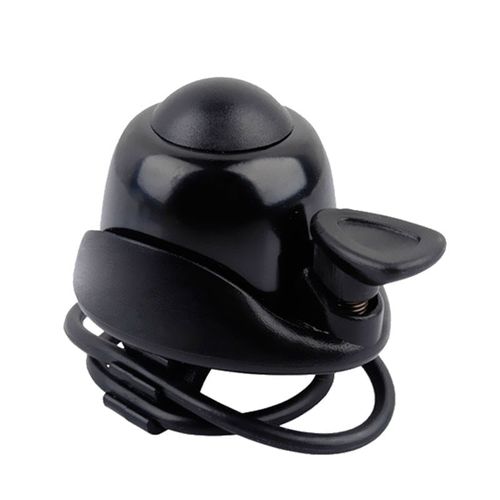 Timbre para scooter/bicicleta color negro, se ajusta a los manubrios gracias a sus anillos de goma, aleación de aluminio, dimensiones: 35 x 34 mm