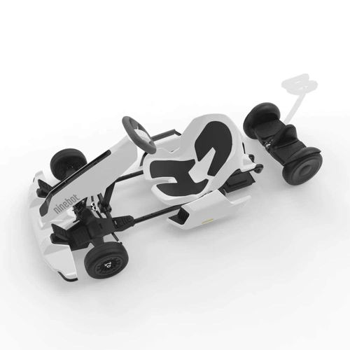 Pack Gokart Kit blanco + Patinete S negro, vel. máxima: 24 km/h, autonomía: 15 km, ajustable para personas entre 1.30 y 1.90 mts, tolerancia: 100 kg