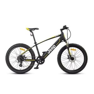 Bicicleta eléctrica Jeep Hardtail, autonomía 35-40 km, vel. máx: 25 km/h, tolerancia 100 kg, motor de 250W, llantas de 24", tiempo de carga: 6-8 horas