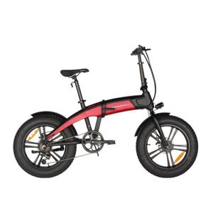 Bicicleta Eléctrica Maserati Negro/Rojo con Autonomía 30-40 km, Vel. Máx: 25 km/h, Tolerancia: 100 kg, Llantas de 20", Potencia: 250W, Plegable