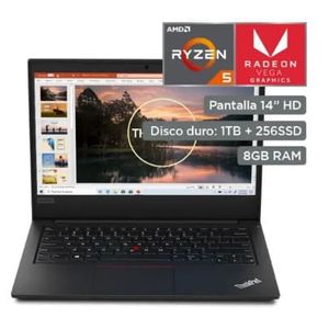 Laptop Lenovo ThinkPad E495 14", Procesador AMD Ryzen 5-3500U, 1TB HDD + 256GB SSD, 8GB RAM, Sistema Operativo Windows 10 Pro