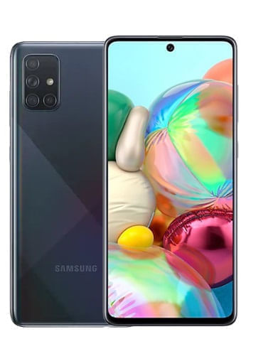 Galaxy A71, 4 Cámaras traseras, Cámara principal de 64MP, 128GB de Memoria y 6GB de RAM, Batería de 4,500 mAh con carga rápida, Pantalla 6.7" Dual Sim