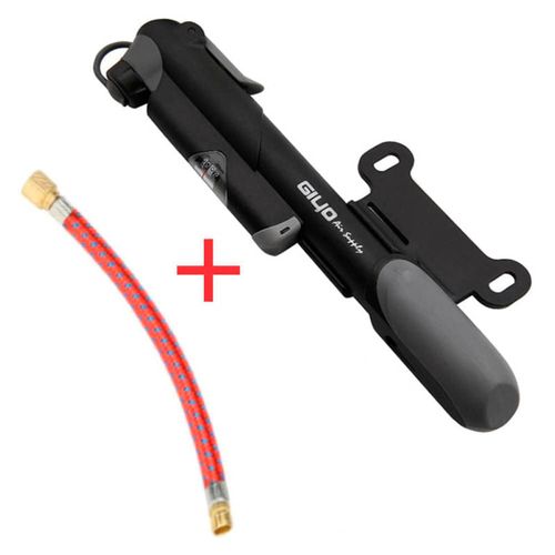 Set de inflador de bolsillo con manómetro incluido negro + extensor/adaptador para inflador rojo,ideal para llantas de Xiaomi M365,bicicletas,scooters