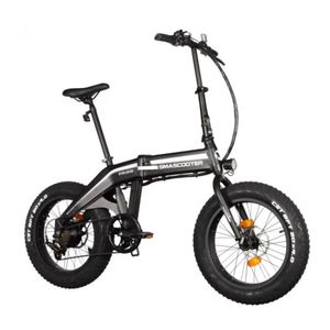 Bicicleta eléctrica Smascooter Negro, Autonomía 30km, Vel. Máx: 25 km/h, Tolerancia 100kg, Potencia 350W, Llantas 20", 7 velocidades Shimano, plegable