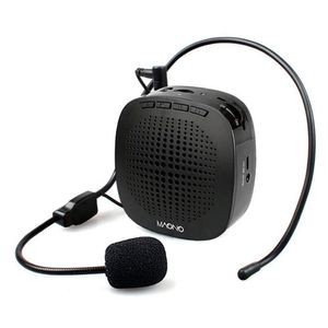 Micrófono de vincha con Amplificador de voz, para presentaciones, guías, entrenadores, 1000mAh , entrada 3.5mm, Micro SD