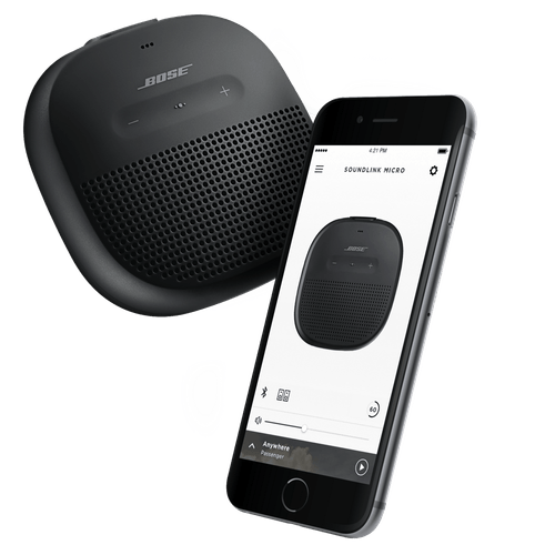 Altavoz bluetooth Soundlink Micro, resistente al agua IPX7, con clip flexible de siliciona, Negro