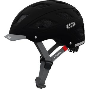 Casco Hyban Core talla M color negro, con visera extraíble, luz trasera led, ventilación y acolchado extraíble y lavable, tamaño de cabeza: 52-58 cm