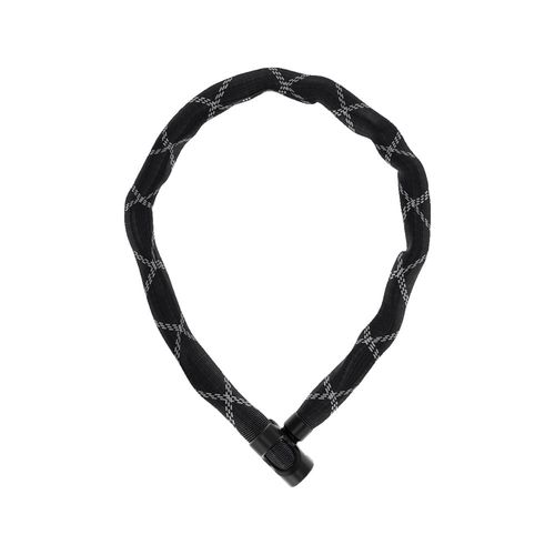 Cadena cuadrada 6210/85 de 6mm negro con funda de malla funcional flexible, tejido resistente a la intemperie y a los líquidos, bloqueo con llave