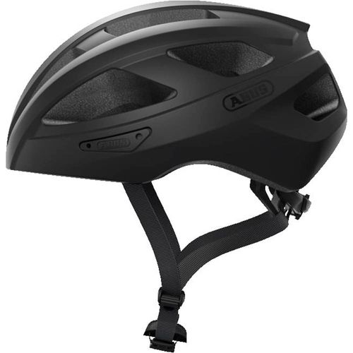 Casco deportivo Macator Velvet Black talla L, núcleo EPS carcasa de policarbonato, 5 entradas y 8 salidas de aire, ajustable tamaño de cabeza 52-58 cm