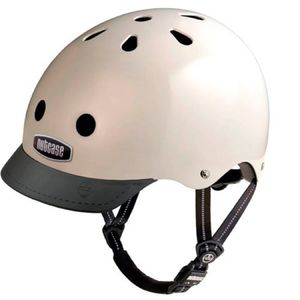 Casco Street talla M color Cream, exterior duro hecho de ABS 360° reflectante con EPS en el interior y 11 orificios, tamaño de cabeza: 52-56 cm