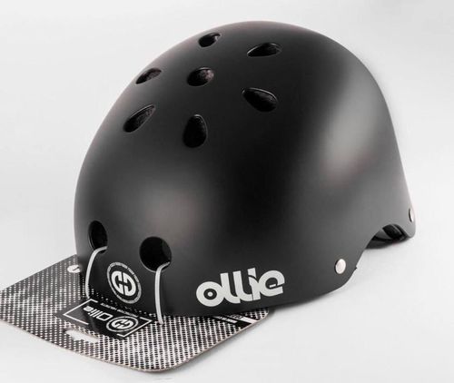 Casco Ollie estilo urbano talla M color negro mate, regulable, correa ajustable, 11 vías de ventilación, EPS, tamaño de cabeza 54-58 cm