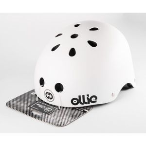 Casco Ollie estilo urbano talla M color blanco mate, regulable, correa ajustable, 11 vías de ventilación, EPS, tamaño de cabeza 54-58 cm