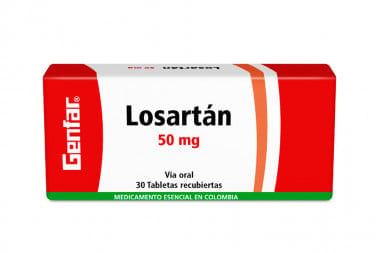Losartán 50 Mg Caja Con 30 Comprimidos Recubiertos